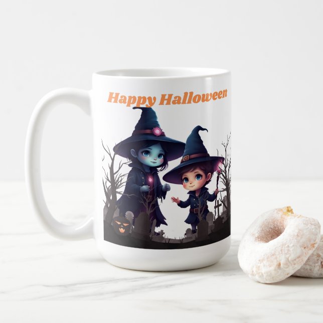 Taza De Café Cute Halloween Witch Mug (Con donut)