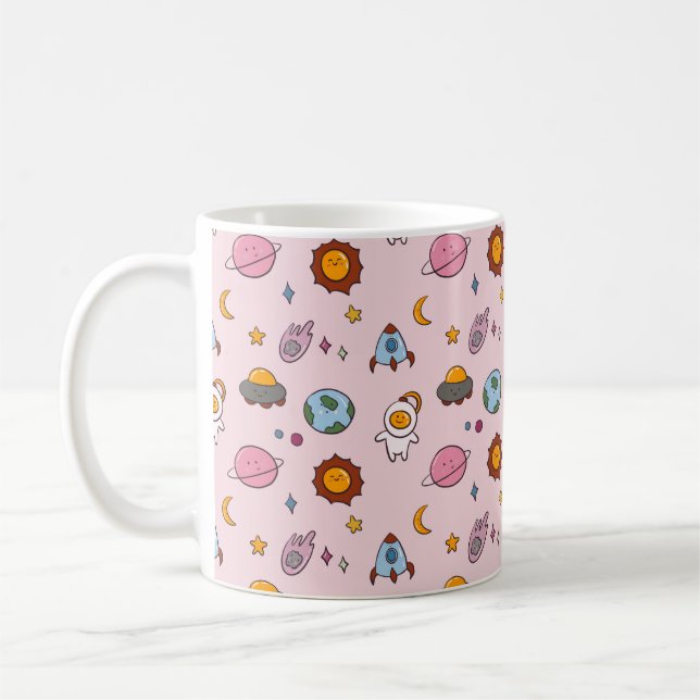 Taza De Café Cute Hand-drawn Little Planet (Izquierda)