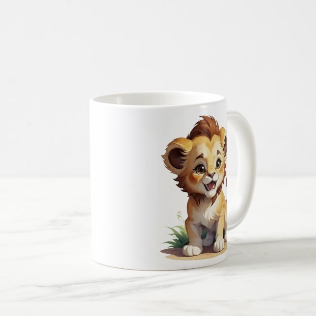 Taza De Café Cute Happy Baby Lion Safari (Anverso derecho)