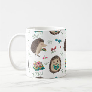 Taza De Café Cute Happy Hedgehog ama a los libros
