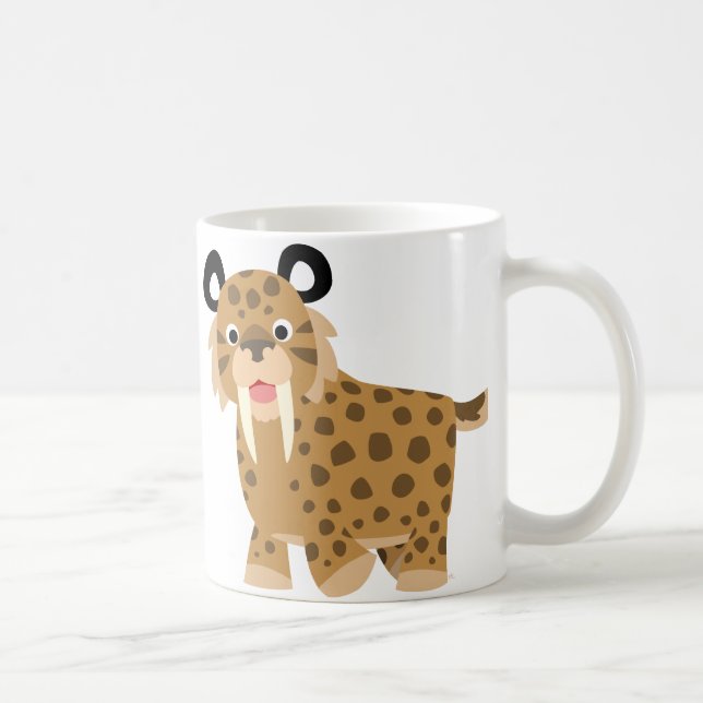 Taza De Café Cute Happy Personalizado Smilodon Mug (Derecha)