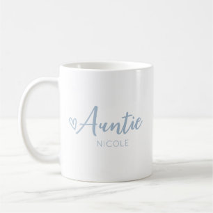 Taza De Café Cute Heart Auntie Dusty Blue personalizado