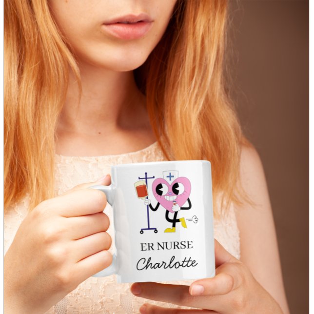 Taza De Café Cute Heart Nurse Emergency Room Nurse Gift (Subido por el creador)