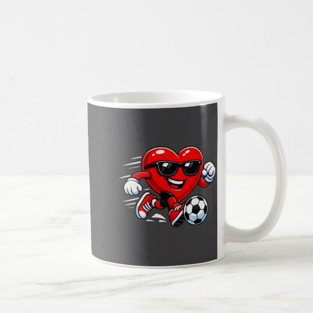Taza De Café Cute Heart Playing Soccer Valentines Day Soccer Bo (Derecha)