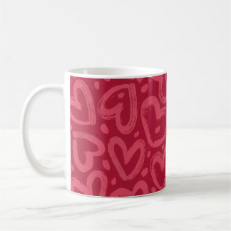 Taza De Café Cute Hearts Mug | All Over Love Coffee Cup