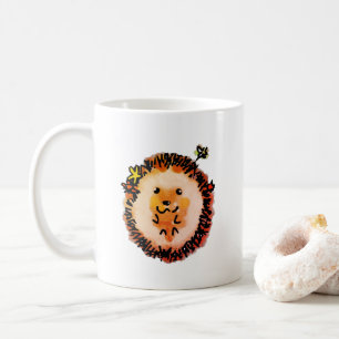 Taza De Café Cute Hedgehog en hojas de otoño