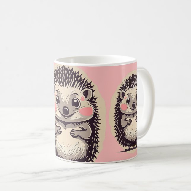 Taza De Café Cute Hedgehog Hedgie Personalizado Textos (Anverso derecho)