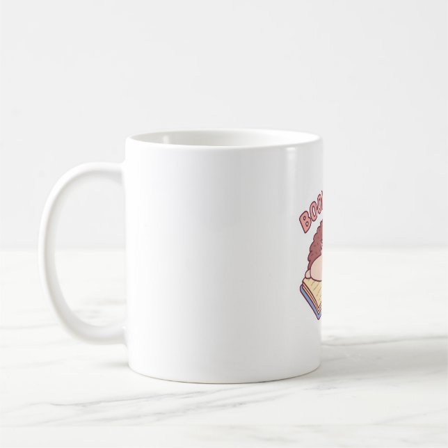 Taza De Café Cute Hedgehog leyendo en un libro, libro Hog Funny (Izquierda)