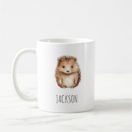 Taza De Café ¡Cute Hedgehog! Monograma simple