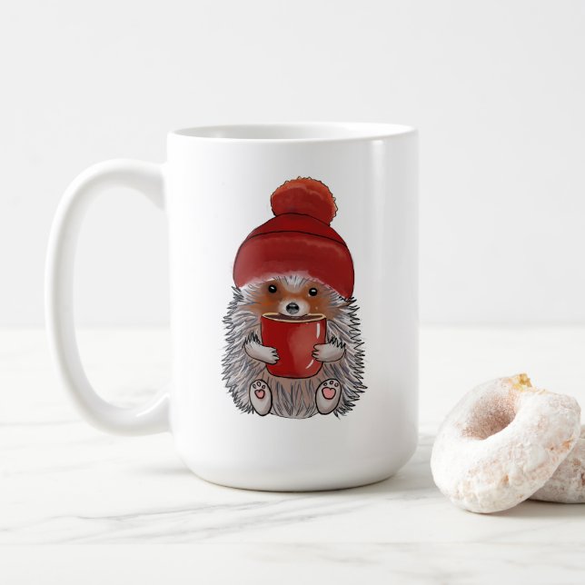 Taza De Café Cute Hedgehog Mug (Con donut)