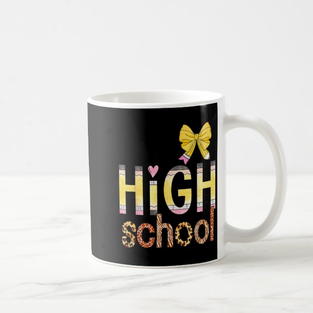 Taza De Café Cute Hello High School Animal Print Teacher Back T (Derecha)