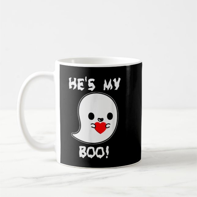 Taza De Café Cute He's my boo! ghosthirt by Halloween Hugs (Izquierda)