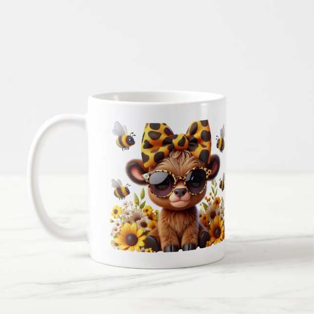 Taza De Café Cute Highland Cow (Izquierda)