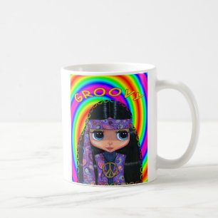 Taza De Café Cute Hippie Chica Doll Headband Groovy