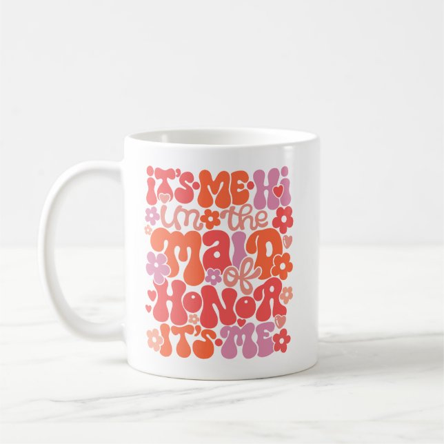 Taza De Café Cute "Hola soy yo, soy la empleada de honor" Boho  (Izquierda)
