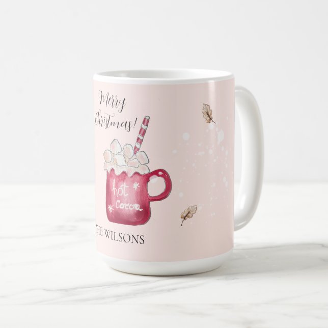 Taza De Café Cute Hot Cocoa Holiday Illustration (Anverso derecho)