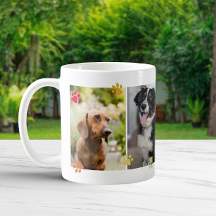 Taza De Café Cute Huellas de Pata de Colores de Arcoíris Cuatro
