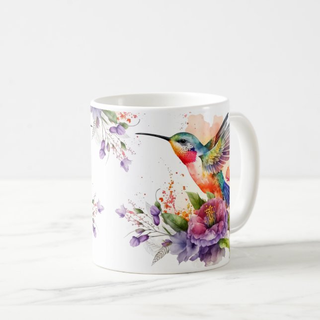 Taza De Café Cute Hummingbird Wrap (Anverso derecho)