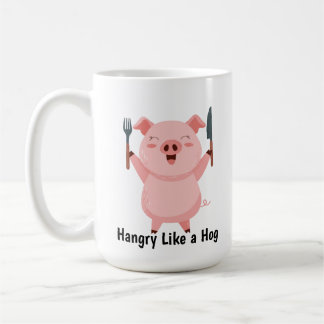 Taza De Café Cute Hungry Piggy Die Cut Sticker