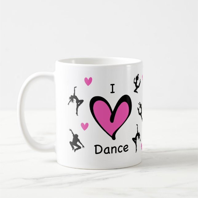 Taza De Café Cute I Love Dance Pattered (Izquierda)
