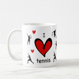 Taza De Café Cute I Love Tennis Pattered