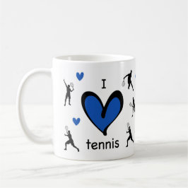Taza De Café Cute I Love Tennis Pattered