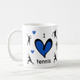 Taza De Café Cute I Love Tennis Pattered