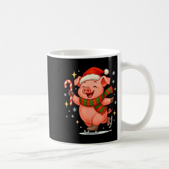 Taza De Café Cute Ice Skating G Funny Santa Christmas Holiday  (Derecha)
