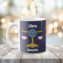 Taza De Café Cute Ilustrado Libra Zodiac Personalizado