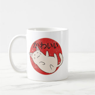 Taza De Café Cute Japanese Maneki Neko Cat Design, Kawaii Japan
