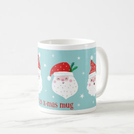 Taza De Café Cute Jolly Santa cabeza en la menta