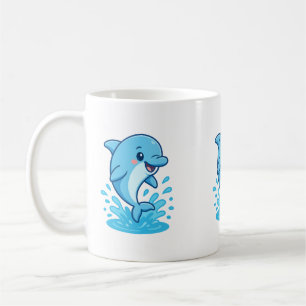 Taza De Café Cute Jumping Dolphin Mug – Kawaii Ocean Animal Cup