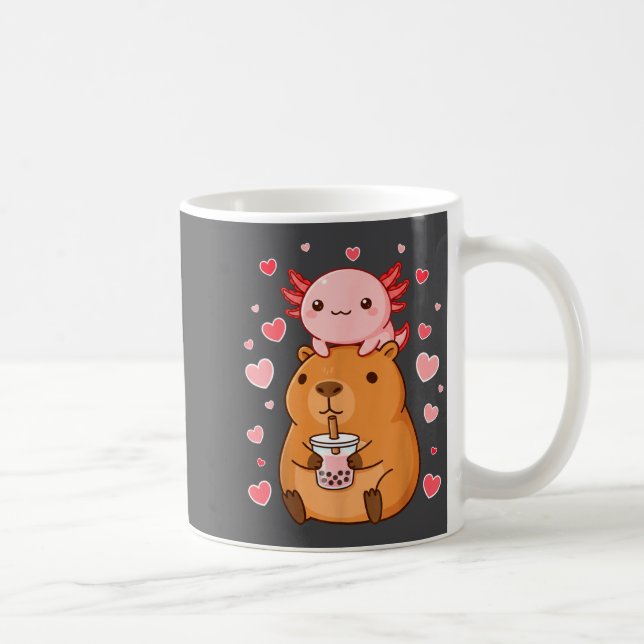 Taza De Café Cute Kawaii Axolotl Capybara Bubble Tea Boys Girls (Derecha)