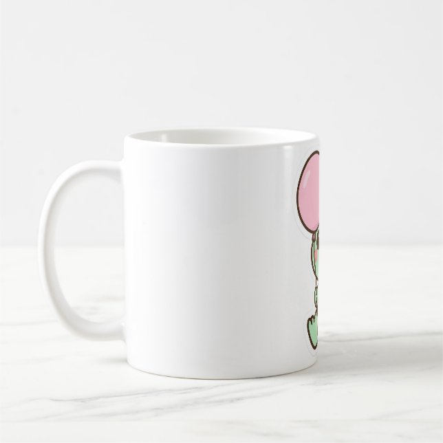 Taza De Café Cute Kawaii Baby Dinosaur with Balloon Mug (Izquierda)
