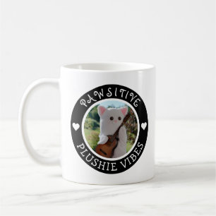Taza De Café Cute Kawaii Black Pawsitive Plushie Vibes Foto