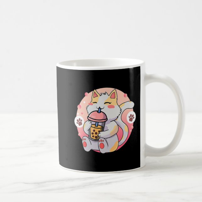 Taza De Café Cute Kawaii Cat Boba Tea Anime Kitten Regalo Niños (Derecha)