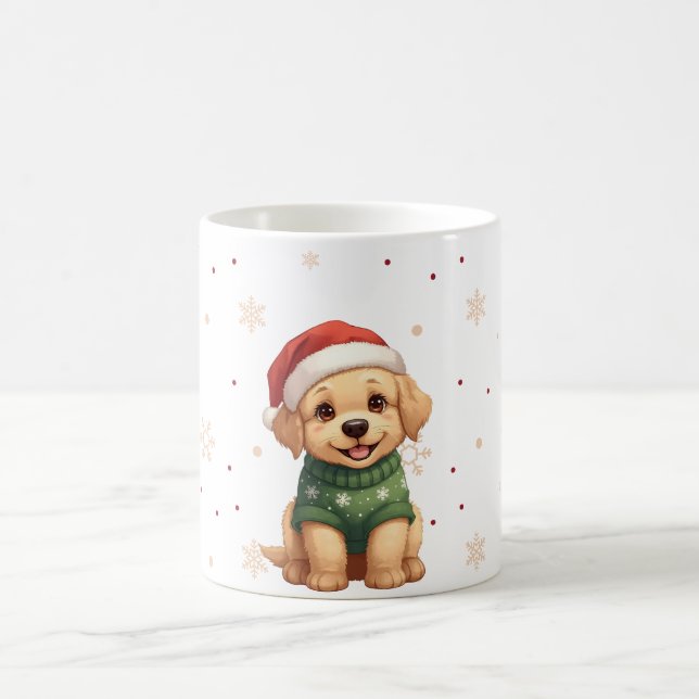 Taza De Café Cute Kawaii Christmas Dog - Puppy Christmas Design (Centro)