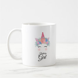 Taza De Café Cute Kawaii, colorido arcoiris, unicornio, Chica d