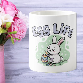 Taza De Café Cute Kawaii Egg Life Easter Bunny Illustration