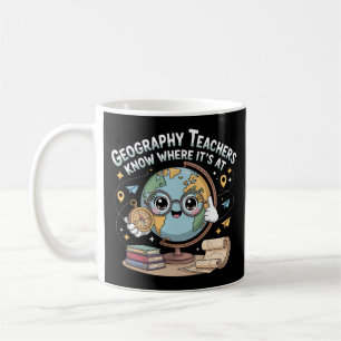 Taza De Café Cute Kawaii Globo con Brújula – Geografía Divertid