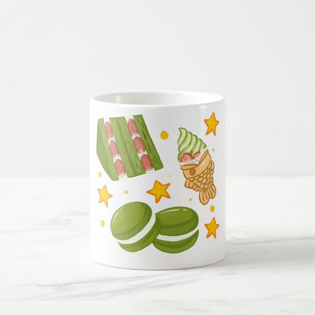 Taza De Café Cute Kawaii Hand-Drawn Matcha Sweets (Centro)
