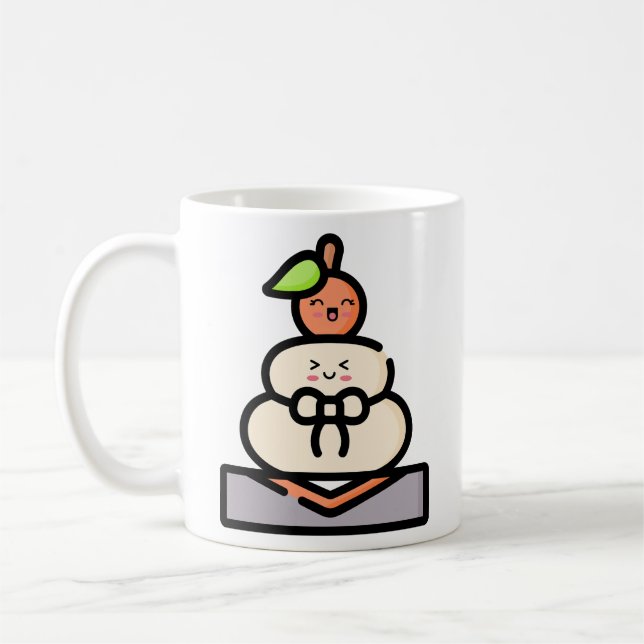 Taza De Café Cute Kawaii Kagami Mochi (Izquierda)