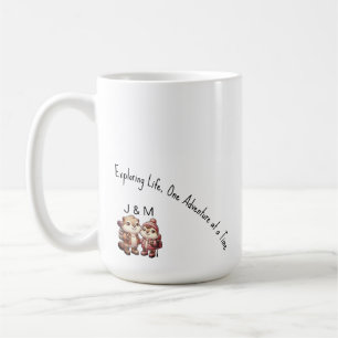 Taza De Café Cute Kawaii Marmot Pareja Aventura Senderismo
