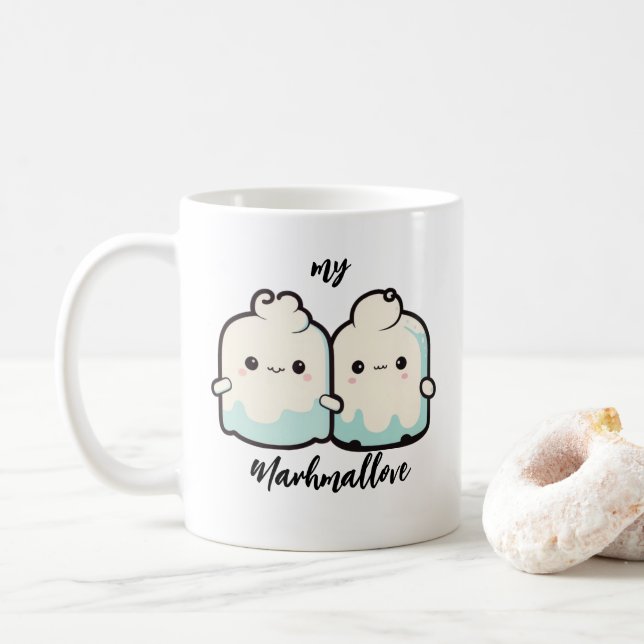 Taza De Café Cute Kawaii Marshmallow Couble Mug (Con donut)