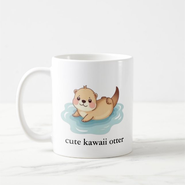 Taza De Café Cute Kawaii Otter (Izquierda)