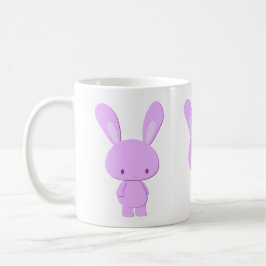 Taza De Café Cute Kawaii Pastel Morado Minimalista Conejo