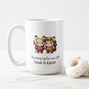 Taza De Café Cute Kawaii Pika Pareja de aventuras juntos desde