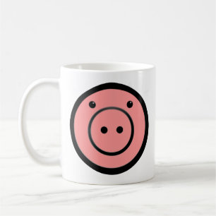Taza De Café Cute Kawaii Pink Piggy Vector de Cerdo