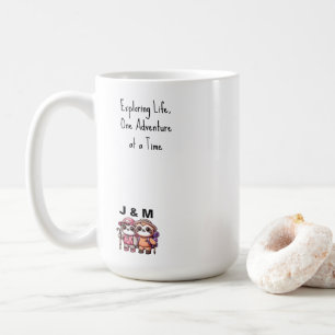 Taza De Café Cute Kawaii Sloth Parple Adventure Senderismo