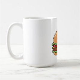 Taza De Café Cute Kawaii Smiling Cheeseburger Illustration
